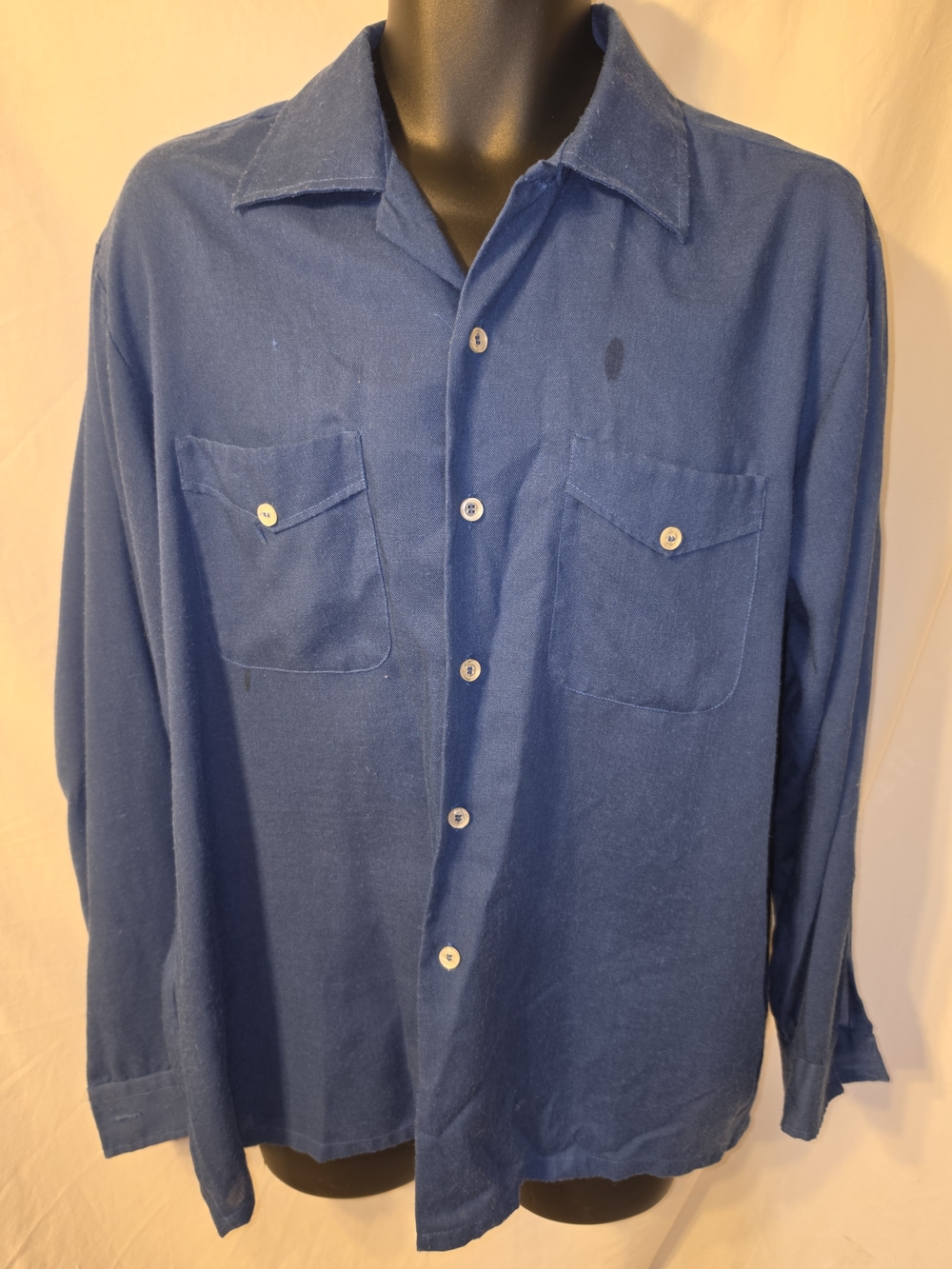 Vintage Donegal Men's Deep Blue Casual Button-Down Shirt